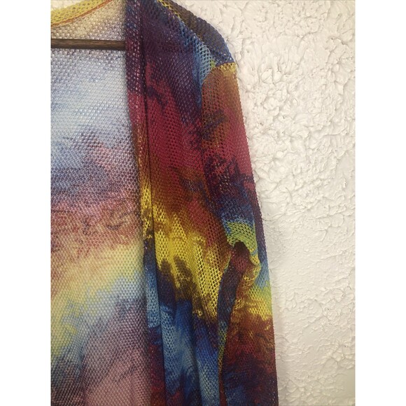 Fairy Boho Crochet Open Front flowy hippie Rainbow Duster - Picture 5 of 8